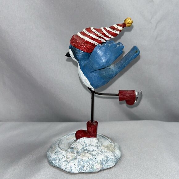 Russ Merrily We Tweet Along Blue Jay ice-skating bird Winter Collection - Picture 3 of 9
